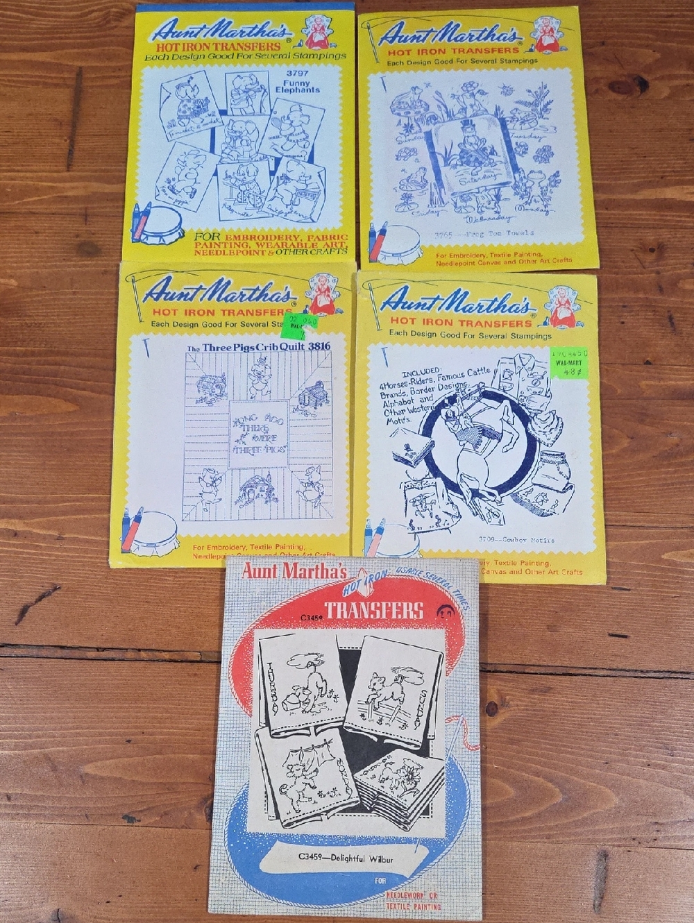 Hot Iron Transfer Pack - Blue & Yellow Designs